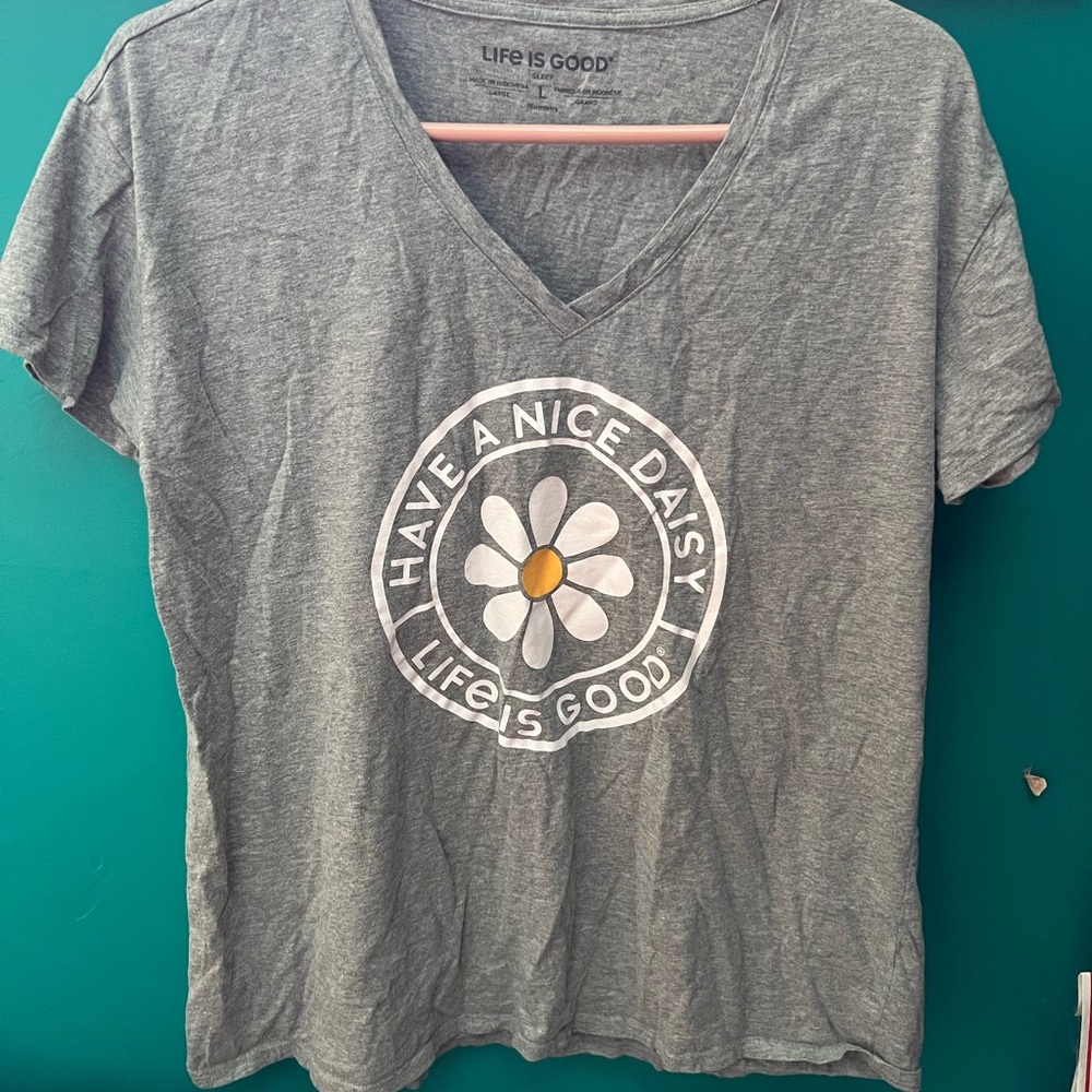 LIFE IS GOOD SLEEP SHIRT V-NECK